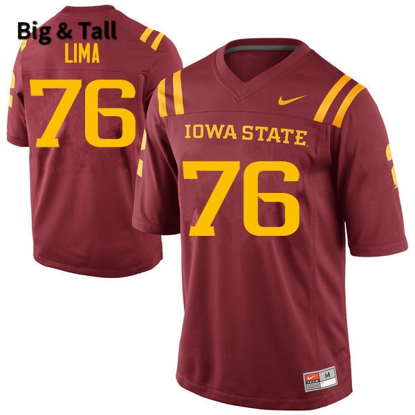 Iowa State Cyclones Men's #76 Ray Lima Nike NCAA Authentic Cardinal Big & Tall College Stitched Football Jersey LH42I74GD